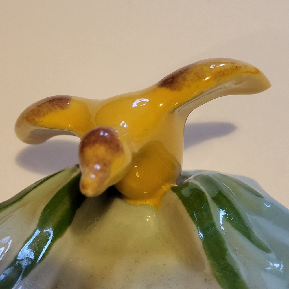 Yellow Duck With Cattails On Water Ohio Pottery Dish - Picture 3 of 8